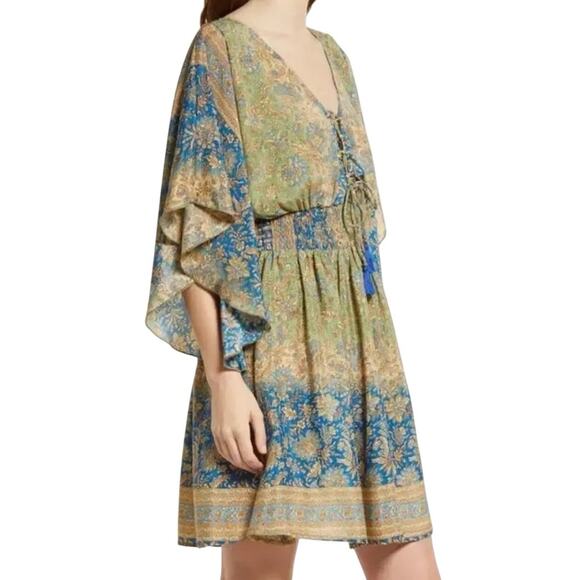 Raga Jai Paisley Print Bell Sleeve Dress Size XS New with Tag MSRP $170 - Picture 3 of 12